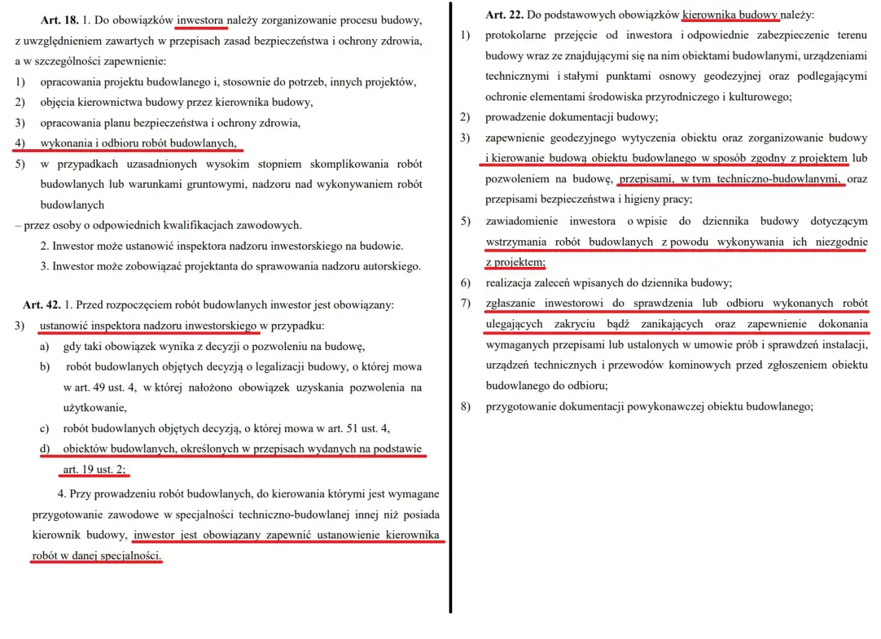Obowiązek ustanowienia inspektora nadzoru inwestorskiego na budowie, gdy wynika to z decyzji o pozwoleniu na budowę lub innych przepisów.